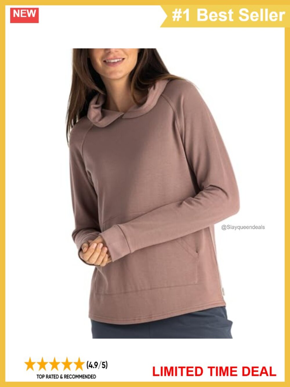 Lightweight Fleece Hoodie 4-Way Stretch Semi-Cropped Pullover
